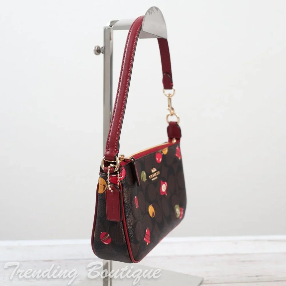 NWT Coach C7403 Nolita 19 in Signature Canvas with Ornament Print Brown Black - Picture 4 of 12